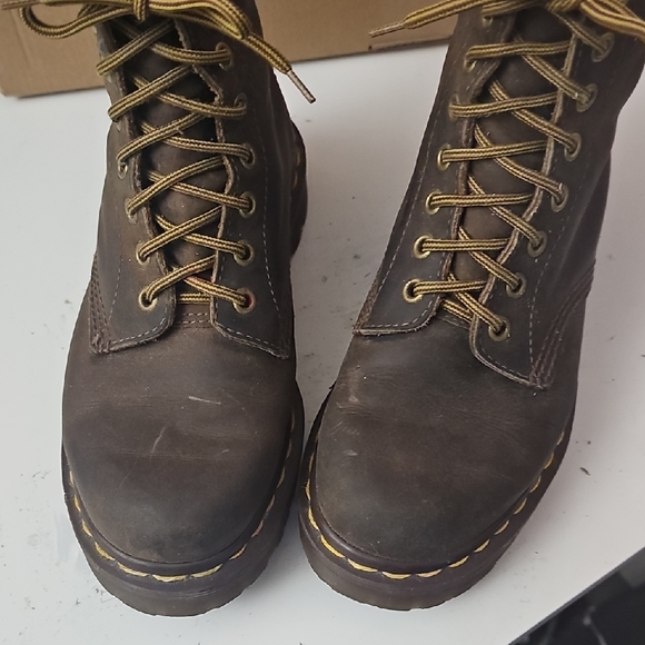 Dr. Martens Dark Brown Lace-Up Oiled Boots - Picture 7 of 9